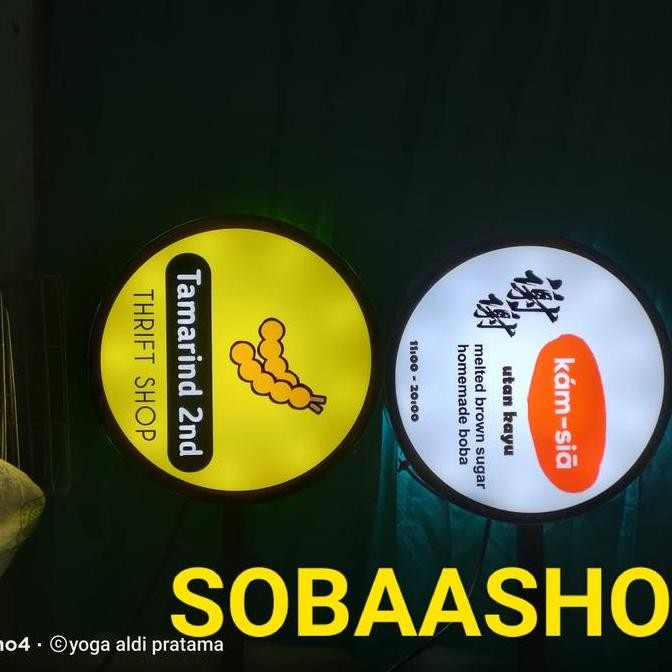 Neon Box Bulat 40Cm + Brecked