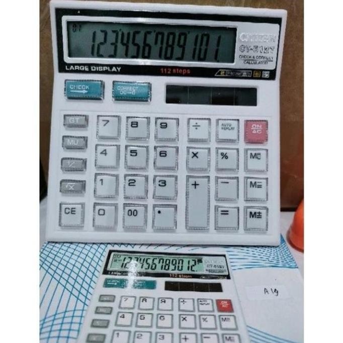 

restock Kalkulator CITIZEN CT-512T CHECK & CORRECT 12 Digit Calculator CT512T