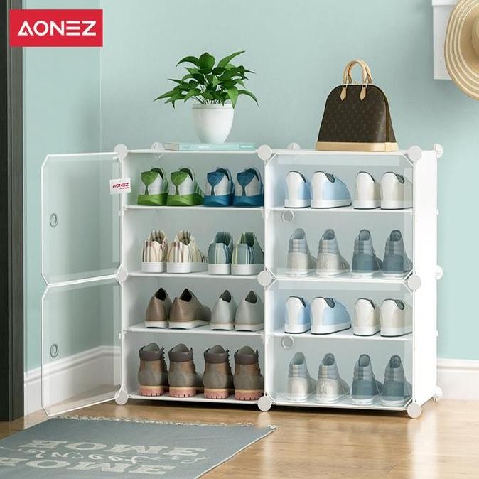 Aonez Rak Sepatu Kain Lemari Sepatu 9 Susun