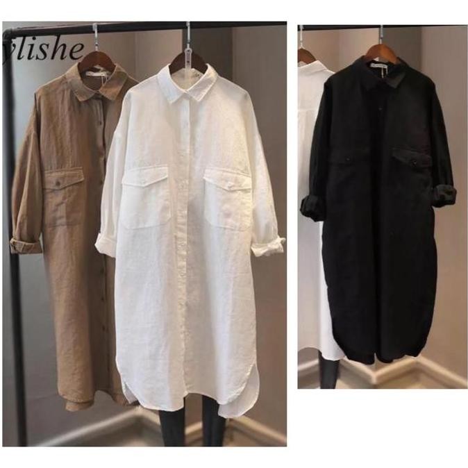 SJM TUNIK OVERSIZED WANITA PL LINEN IMPORT PREMIUM JUMBO 8031