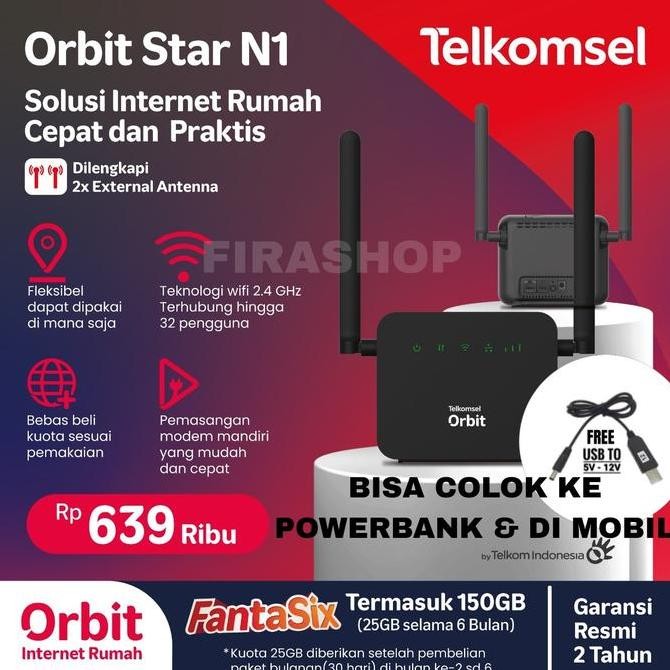 Telkomsel Orbit Star Lite Modem Wifi 4G Free 50Gb Kuota