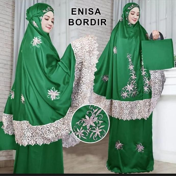 BC-mukena enisa bordir Mukena Luna Maya Dewasa Renda Bordir Terbaru 2022
