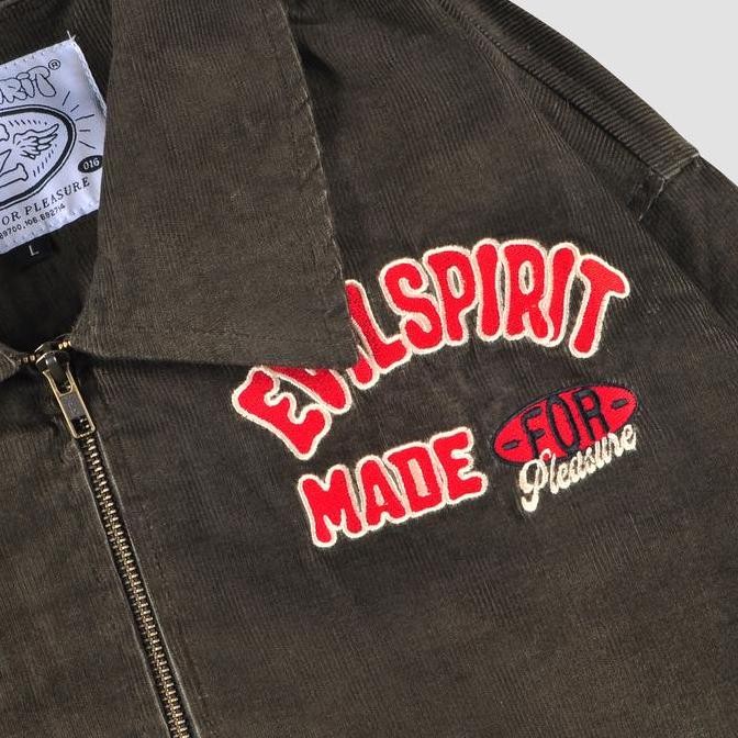 Promo Evilspirit Varsity Jacket -  Belva Green Unisex Jaket Pria Tebal Panjang Casual