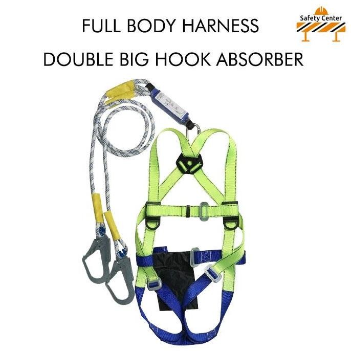 

Terlaris Full Body Harness Double Big Hook Absorber / Safety Body Harness Double Big Hook Lanyard