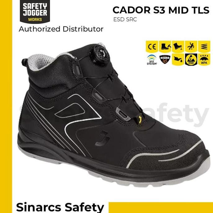 

Terlaris Sepatu Safety Jogger Cador S3 Mid Tls - Black / Hitam
