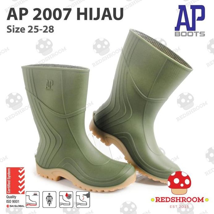 

Terlaris Sepatu Boot Pendek Ap 2007 Ap Boots Hijau Karet Lokal Anti Air Slip Perkebunan Pertanian Shoes Pria Kerja