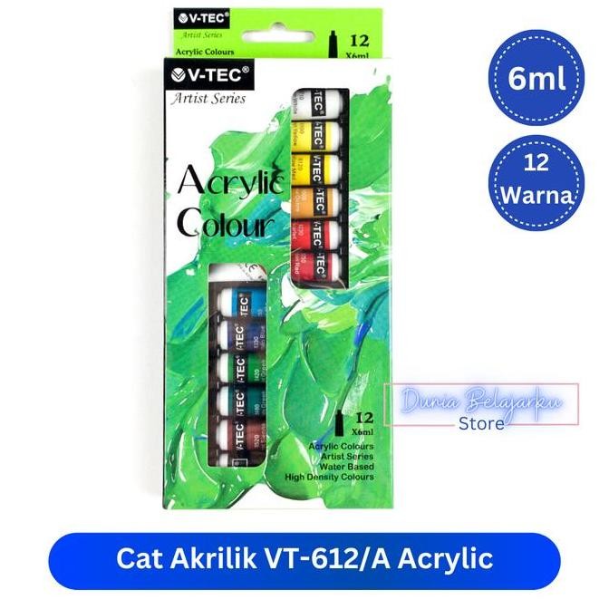 

ready Cat Akrilik Vtec VT-612 / Cat Acrylic Colours V-Tec 12 Warna 6ml Tube