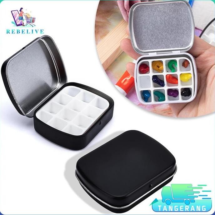 

ready Travel Watercolor Palette Mini Metal Palette Painting Palet Lukis