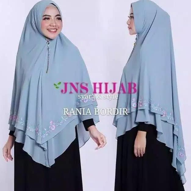 PREMIUM HIJAB -Khimar Ceruti Jumbo Jilbab Syari Narnia Bordir Keliling