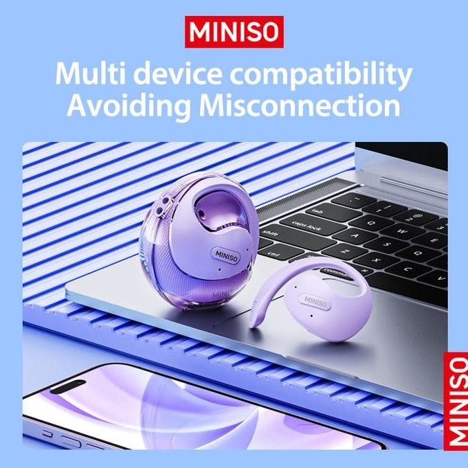 Miniso X15 PRO TWS AI Smart Terjemahan Headset Bluetooth 5.4 OWS True Wireless Earphone Open Ear Han
