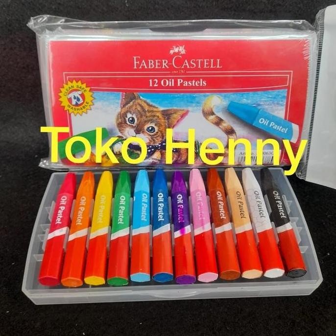

ready Crayon Oil Pastels Faber Castell isi 12 warna