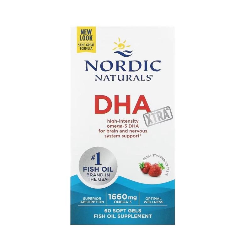 Nordic Naturals Dha Xtra Strawberry 830 Mg 60 Softgels