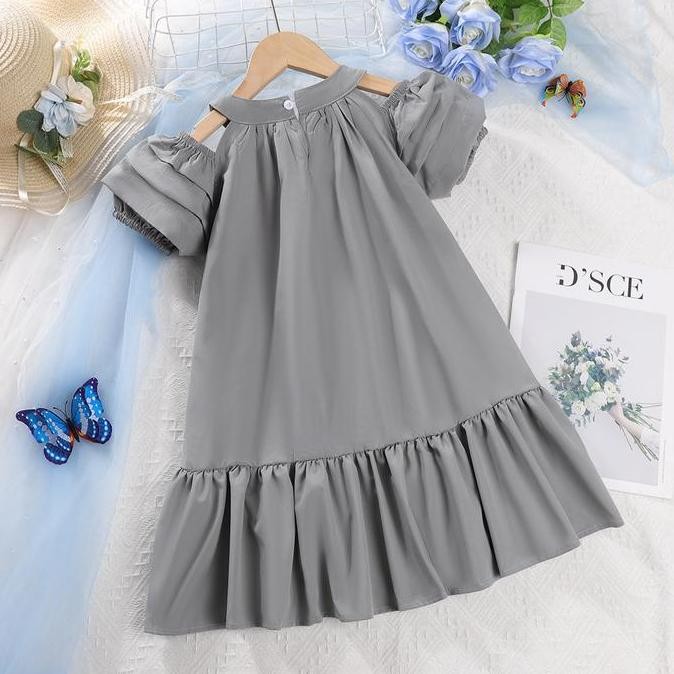Sale Beechic.Kids Dress Anak Perempuan Girls Dress Summer Puff Sleeve Ruffle Midi Style Bohemian Off
