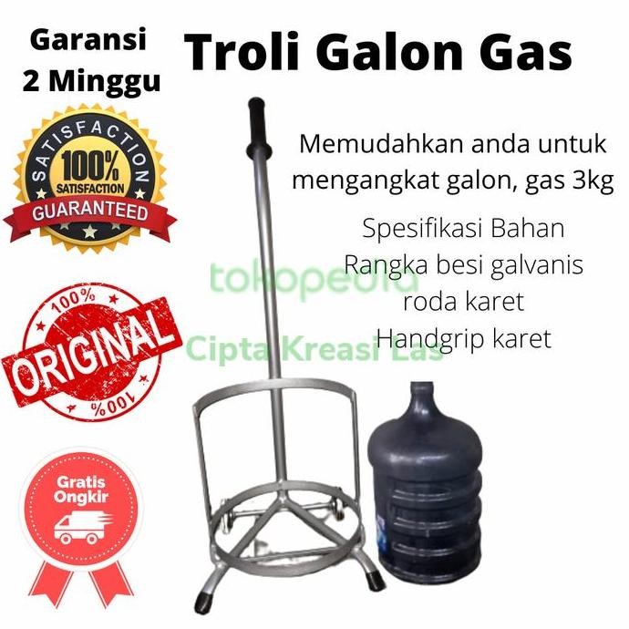 troli trolley galon, gas 3 kg