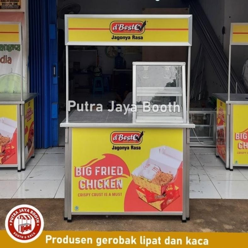 marr booth portable + etalase ayam + gambar