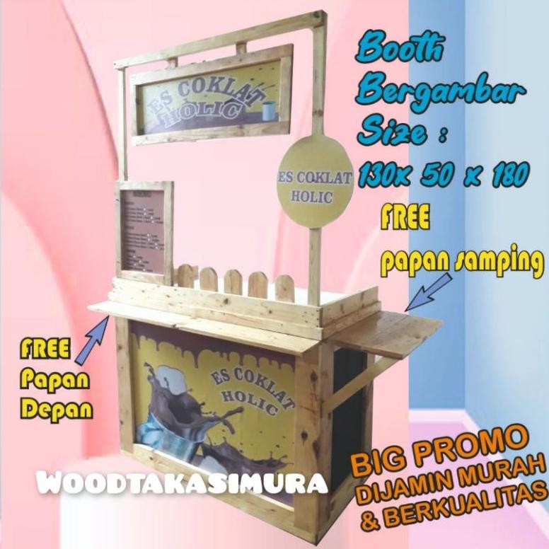 xenn meja lipat/booth portable/meja portable lipat/gerobak lipat/booth portable lipat