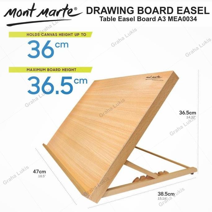 

ready Mont Marte Drawing Board A3 - Easel Meja (18.5 x 14.2in) MEA0034