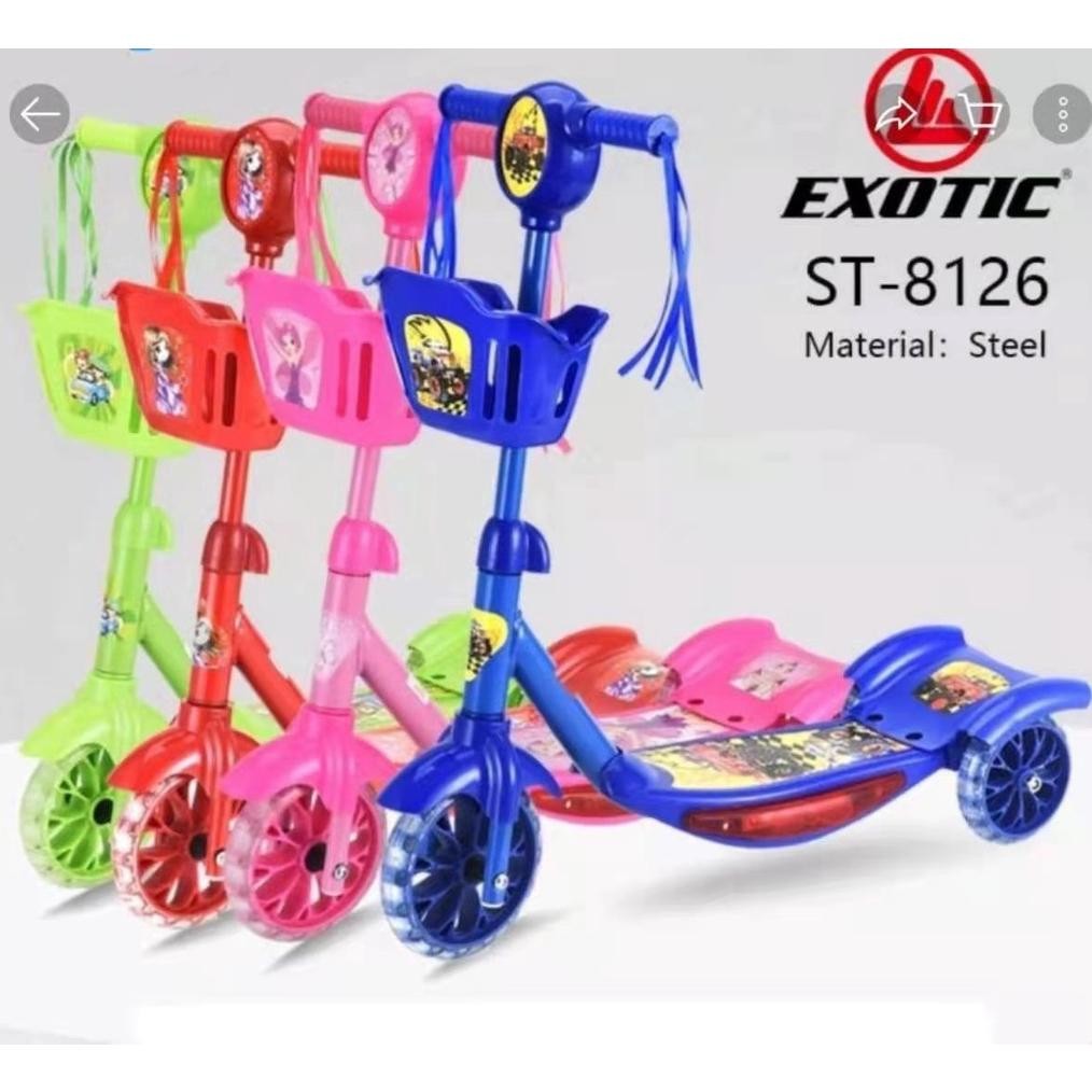 NEW Scooter Keranjang Exotic Roda 3 Otoped Skuter/ Scooter Anak Kursi 3 Roda Keranjang