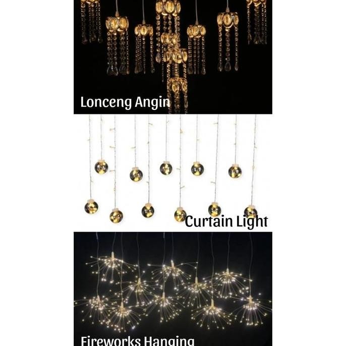 Sale Lampu Hias Gantung Mix Dekorasi Pelaminan Lamaran Wedding Led-163