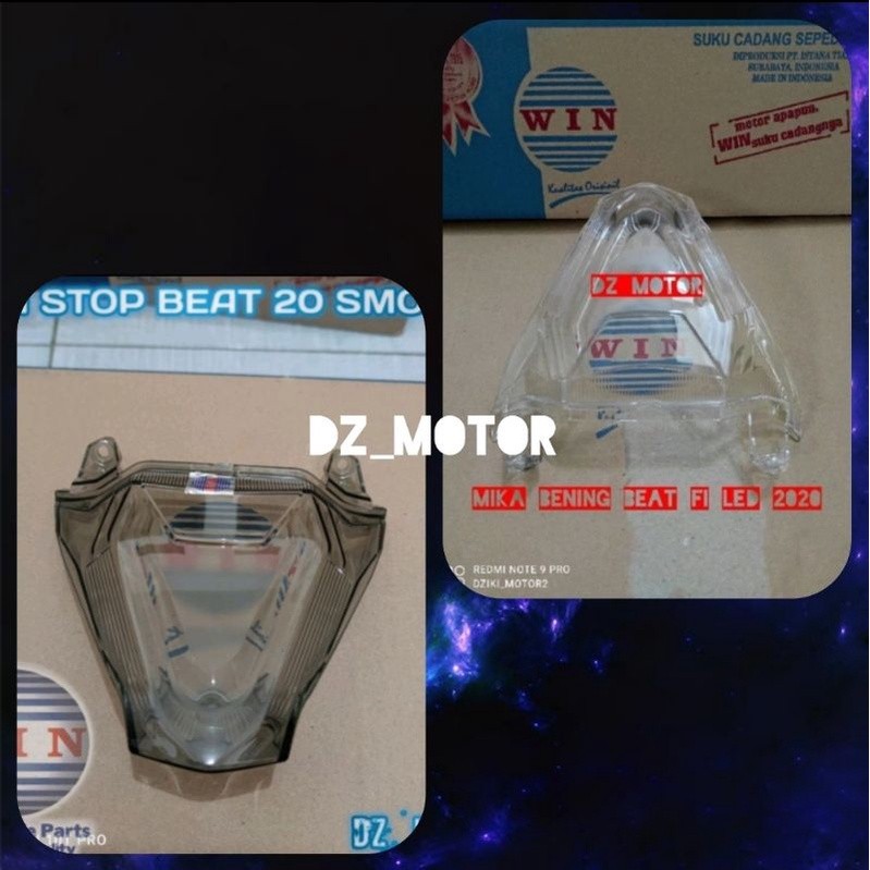 Kaca Mika Lampu Rem Belakang Bening Putih Smoke Honda Beat FI New LED Deluxe 2020 2021 K1A Merek WIN