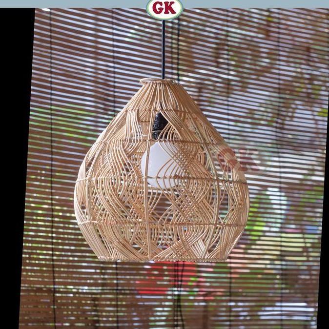 Promo Kap Lampu Gantung Rotan Bawang  D40 1075