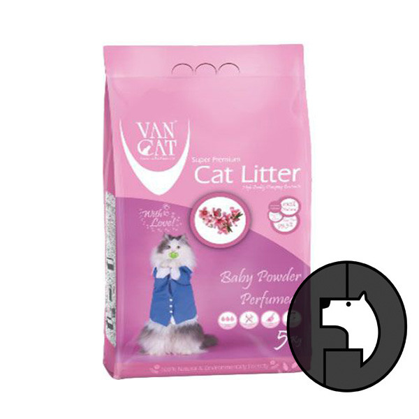 van cat 5 kg baby powder perfumed cat litter pasir wangi