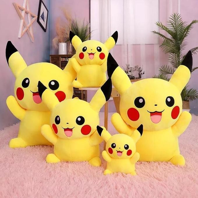 Boneka Pikachu Jumbo Original/Boneka Lucu Lembut/Boneka Jumbo Bahan Plush Kualitas Tinggi untuk Hadi