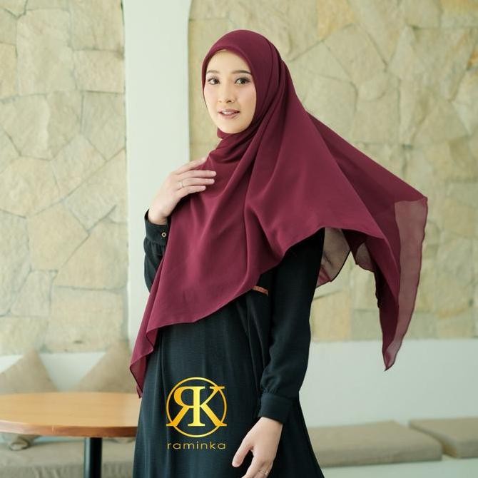 Raminka Hijab Syari Fatimah Khimar Kerudung Instan Jilbab instan Hijab Zipper Instan Jumbo Syari Res