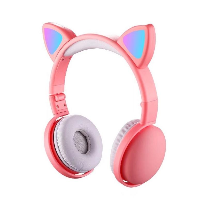 Premium  Hgm-005 Headset Bando Motif Cat Ear Kucing Led Earphone Headphones Bisa Bluetooth Bisa Kabe