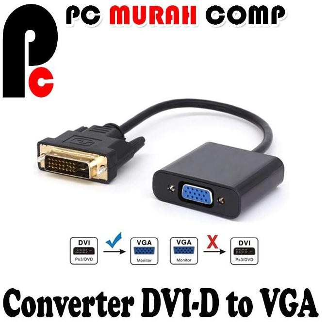 Converter kabel DVI to VGA Kabel | DVI-D 24 1 to VGA HDTV Murah