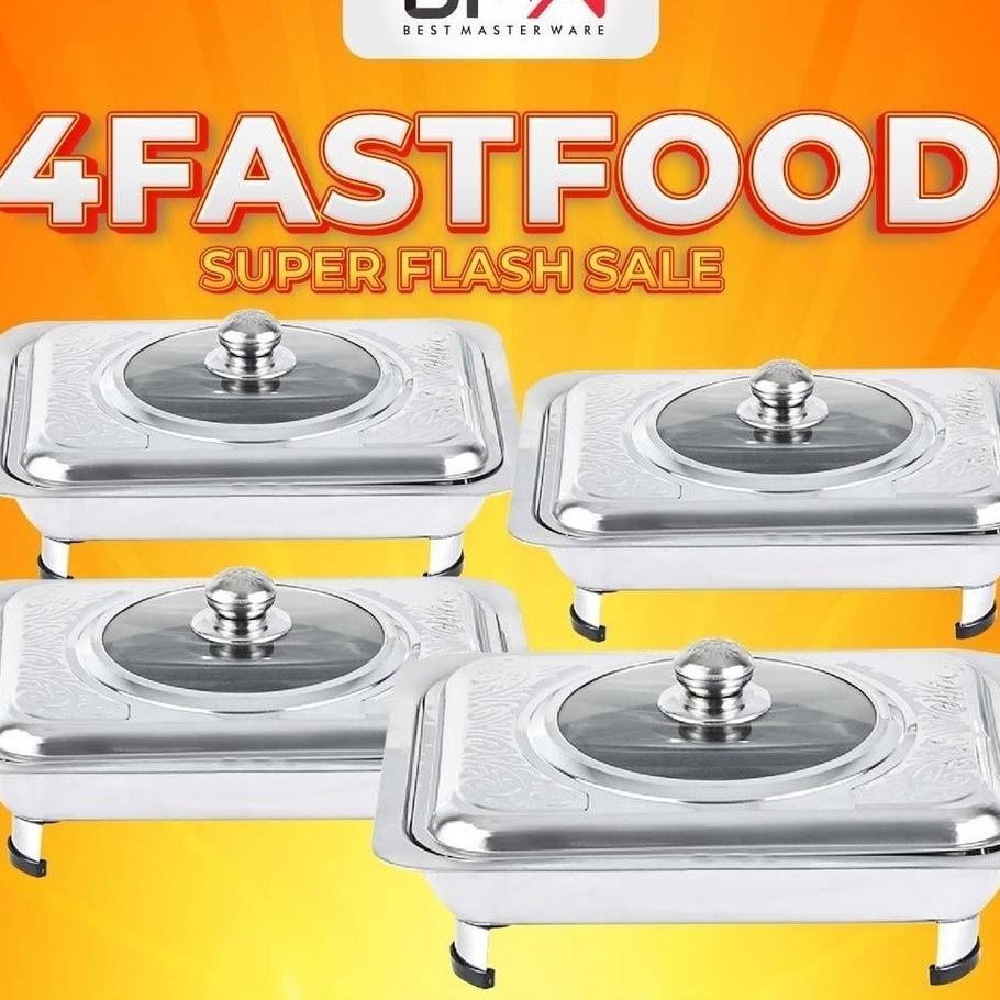 Bmw Kitchenware 4 Pcs Prasmanan Lauk Makanan Tutup Kombinasi Chafing Dish Fast Food