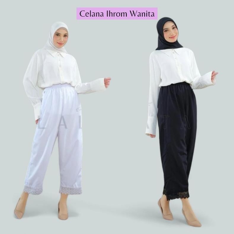 Celana Ihrom Wanita Bersaku Resleting Celana Haji & Umroh AST