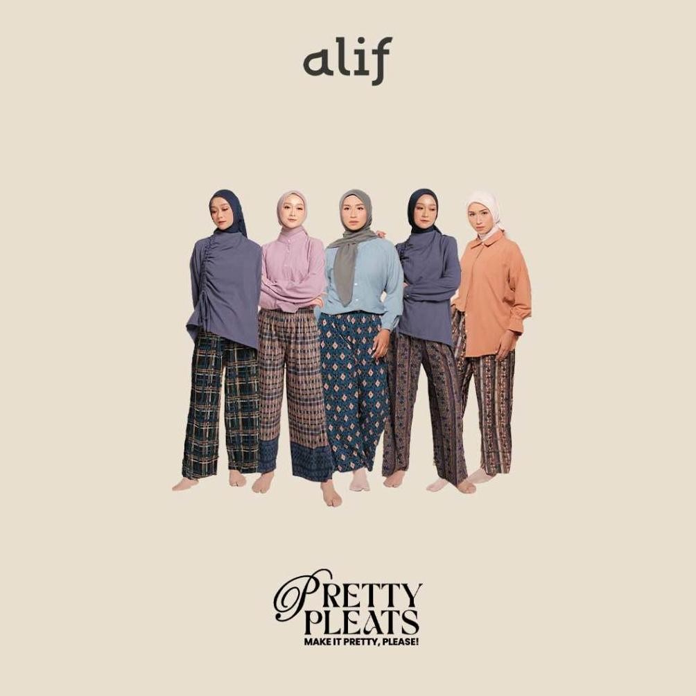 Alif Modern Wear - Pretty Pleats Celana Kulot Pleats PlisketMotif - Midnight in Autumn AST