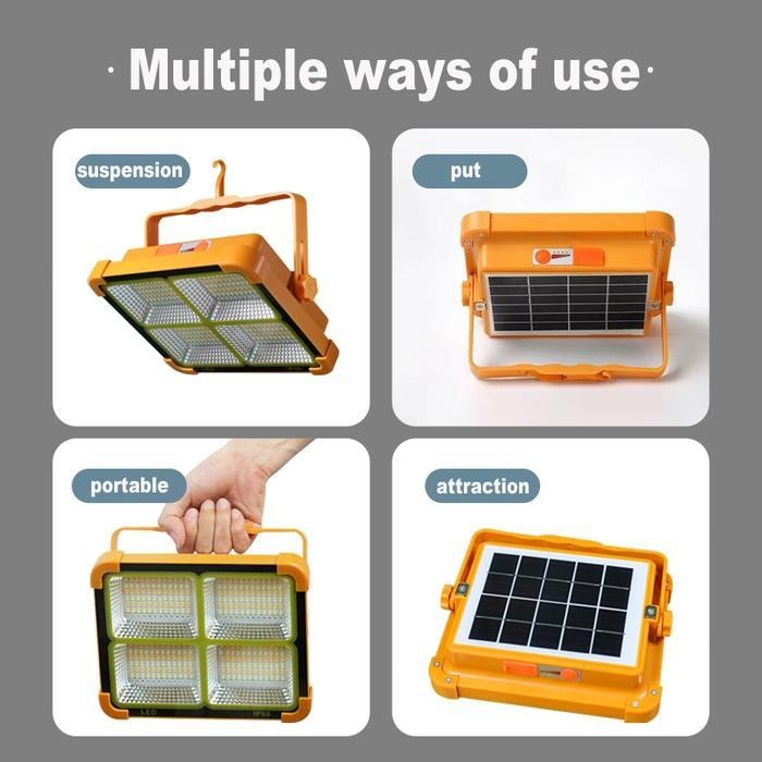 Ready StockLampu Perkemahan Tenaga Surya Lampu Pengisian Daya Ponsel Tenaga Surya Lampu Darurat Port