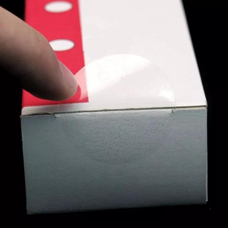 

1000pcs Sticker Segel Bulat Sticker Segel Kotak Anti Aitr Sticker Segel Transparan 2/3cm Sticker Segel Box/Kemasan/Botol Plastik Sticker SV9