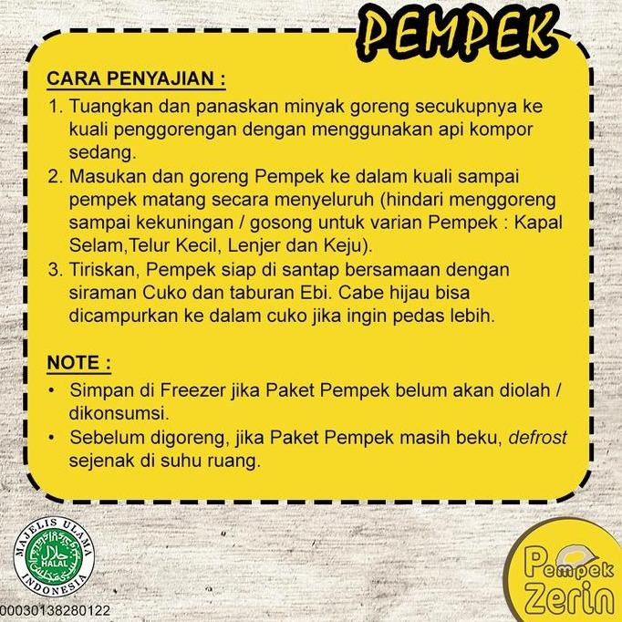 

Pempek Zerin - Paket Campur Kecil 30 Pcs + Cuko 250Ml, Khas Palembang, 100% Ikan Tenggiri, Vakum Frozen Food Kualitas Terbaik Harga Termurah