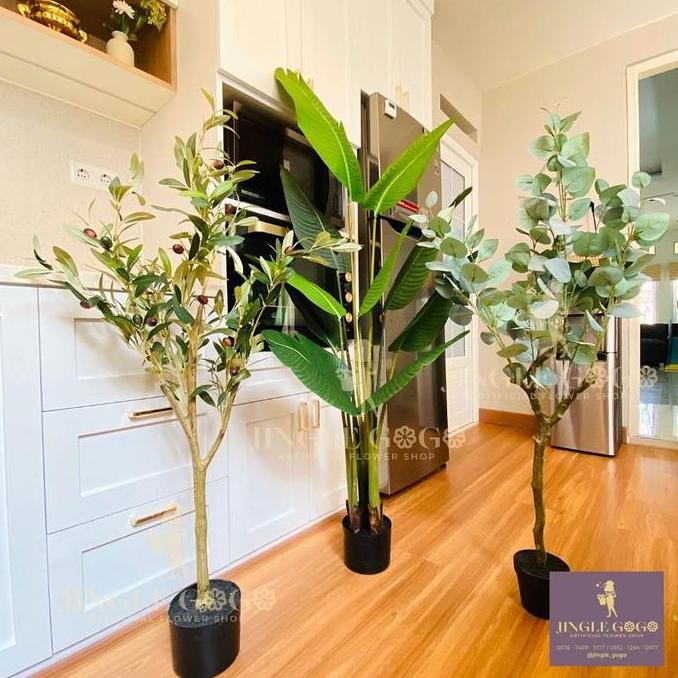 Terlaris Pohon Artificial Tinggi - Pohon Olive Artificial - Pohon Plastik Besar Sudut Rumah - Pohon 