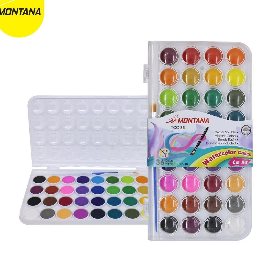 

Montana Water Color Cat Air 36 Warna Include Hh Synthetic Paint Brush Tcc36