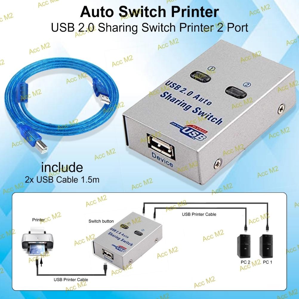 Produk Baru Auto Switch USB Printer 2 Port - Sharing Switch Otomatis