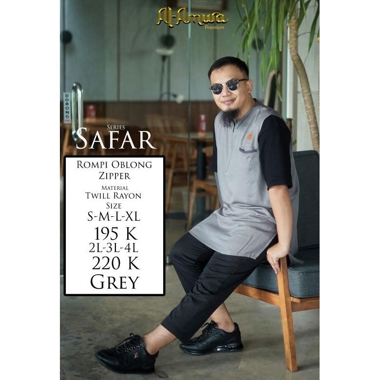al amwa rompi solat pria ukuran jumbo katun rayon serat twil safar series AST