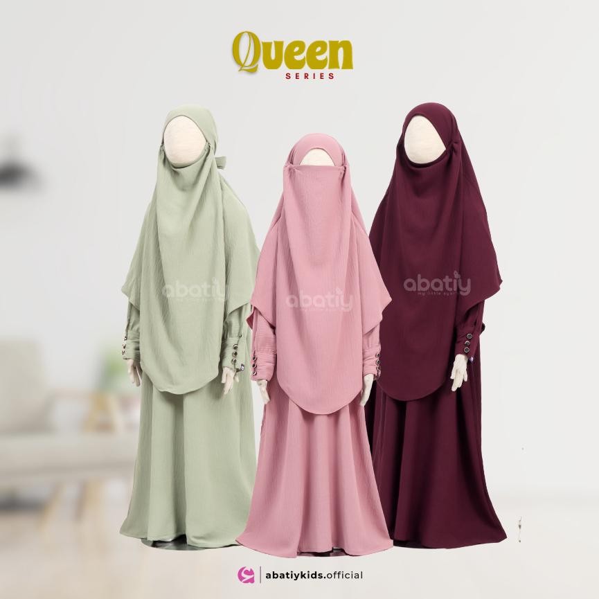 ABATIY - QUEEN SERIES FRENCH KHIMAR GAMIS SET ANAK PEREMPUAN