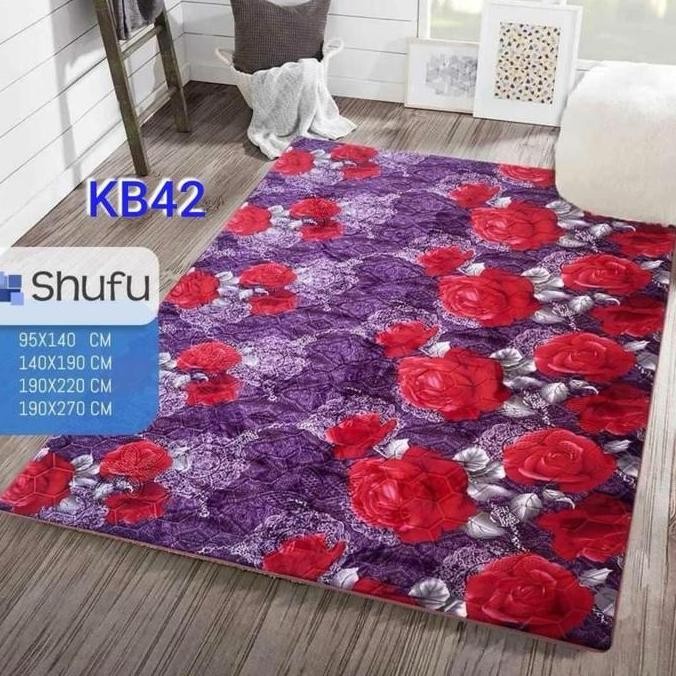 KARPET MALAYSIA SHUFU UKURAN 190X270CM KETEBALAN 18MM MOTIF KEMBANG Bunga shufu karpet shufu