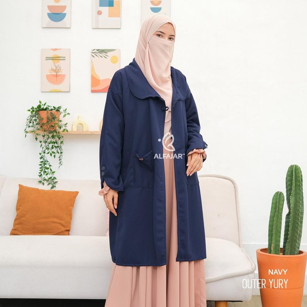 Alfajar - Cardigan Outerwear Muslimah Syari Kekinian YURY AST