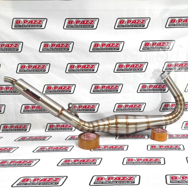 Knalpot B-PAZZ RX King Model Kobra Full Stainless / Galvanis Poles Vernis