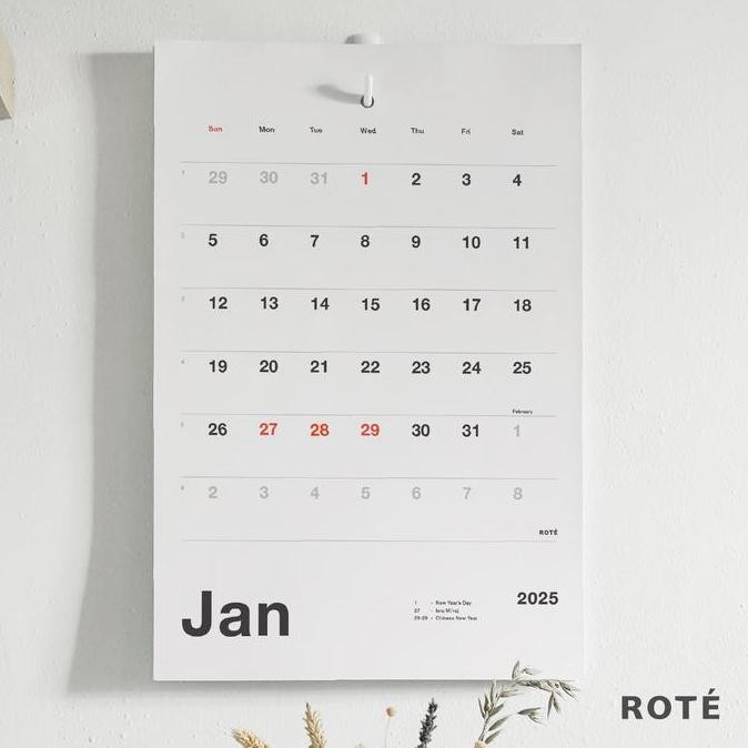 

BEBAS ONGKIR - Kalender 2025 aesthetic calendar 2025 ROTE Living