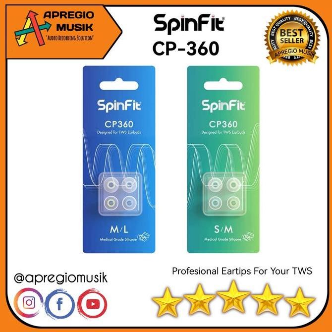 NEW SpinFit CP360 Earphone Eartips Replacement 2 Pairs