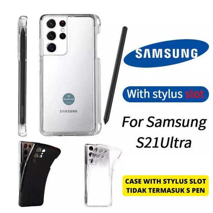 NEW Silicone Case S Pen Samsung Galaxy S21 Ultra Cover With Pen Holder