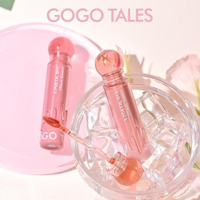 [Hot In Stock]Gogo Tales A Poetic Day Mirror Watery Lip Gloss Moisturizing and Light gogo tales lip 