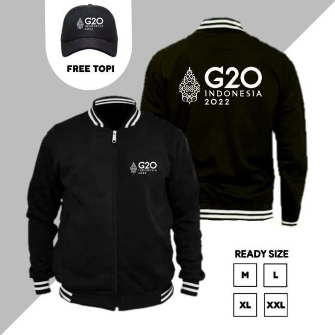 Jaket Varsity Logo G20 Indonesia 2022 - Jaket Komunitas Gratis Topi (Best Quality)