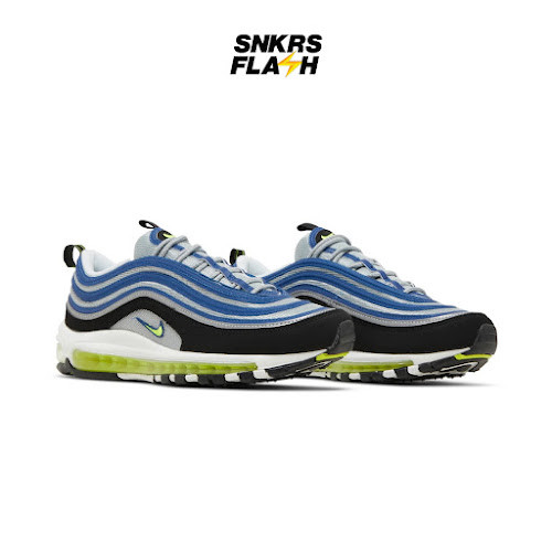 NIKE Max 97 Atlantic Blue Voltage Yellow Sepatu Sneakers Pria - DM0028400 - Size 40.5